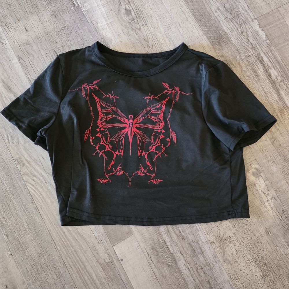 Black Butterfly Graphic Tee
